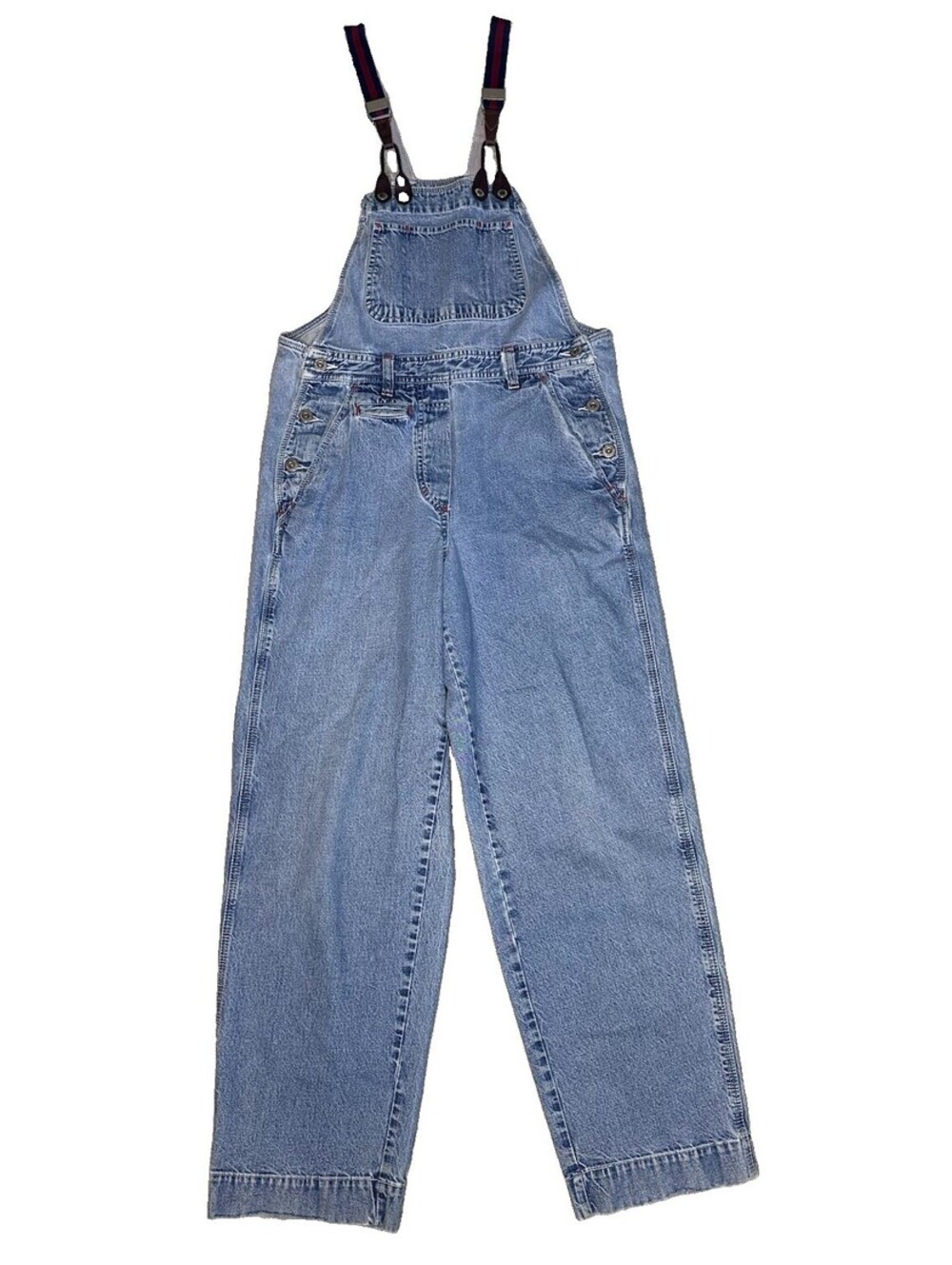 Vintage Ann Taylor Denim Overalls Womens 2 Distressed Light Wash Boho Cotton